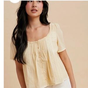 In loom yellow Lace  Top